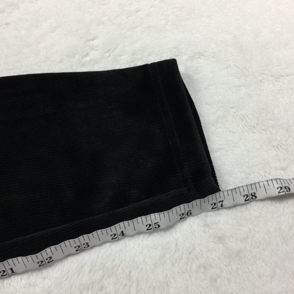 NANETTE LEPORE Skinny Pants Sz L Womans Black Velvety Corduroy Pull-On High Rise - Picture 15 of 15